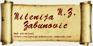 Milenija Zabunović vizit kartica
